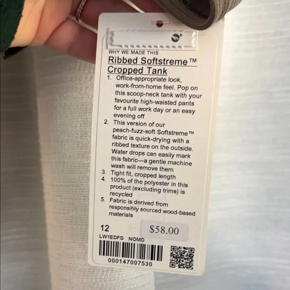 Lululemon Ribbed Softstream Two-Piece Cropped Tank & Shorts - Picture 2 of 5